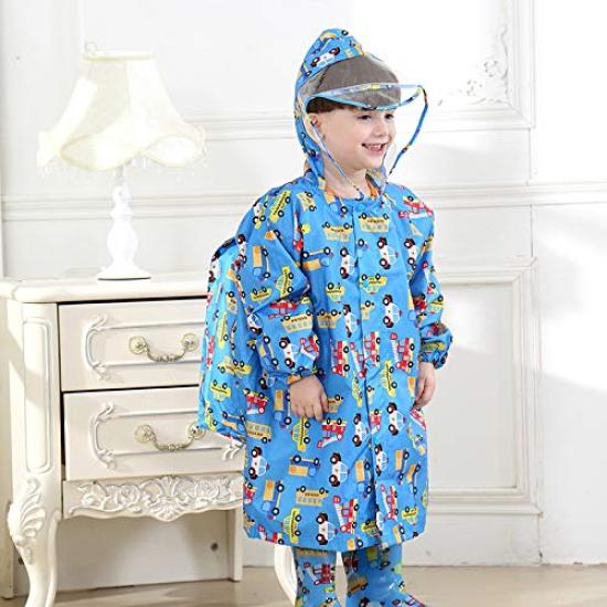Rain Gear for Small Animal and Car Patterns [HKeeper] Ultra-lightweight Kids, Rainwear, Raincoat, Poncho, (Blue, M)