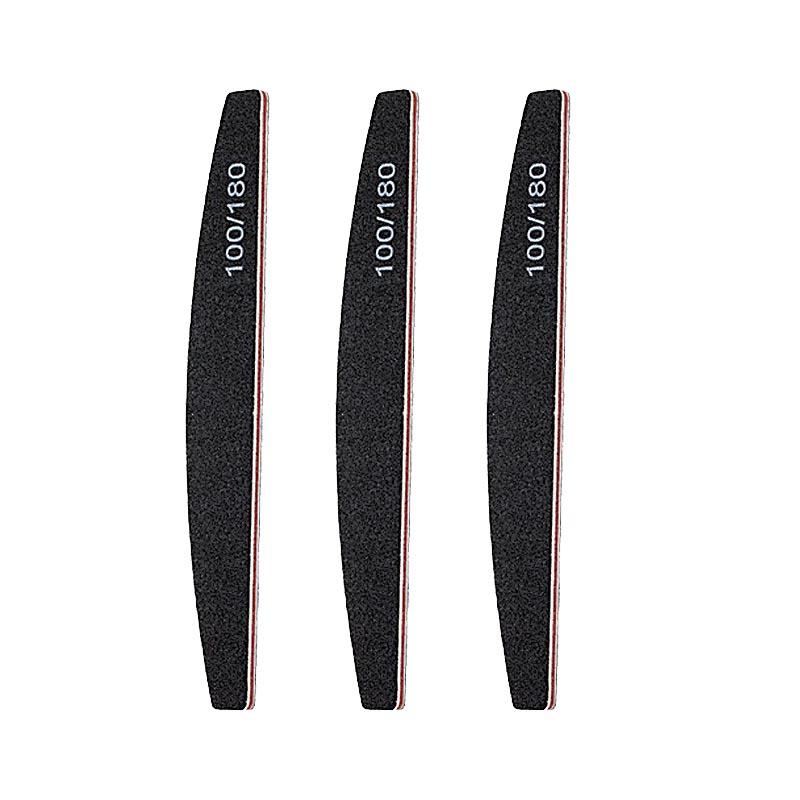New Nail File Bufer 100/180 Grit Half Moon Nails Files Sanding Grinding Double Side Sandpaper Nail Manicure Tool ZJC04