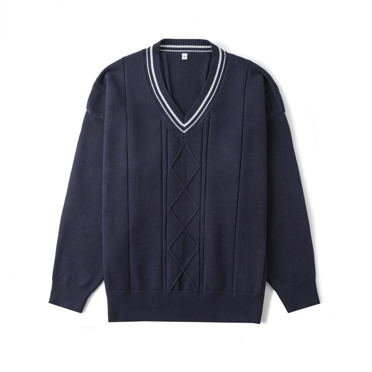 JK Unisex V-Neck Japanese Style Sweater - Women’s Long Sleeve Knit Pullover