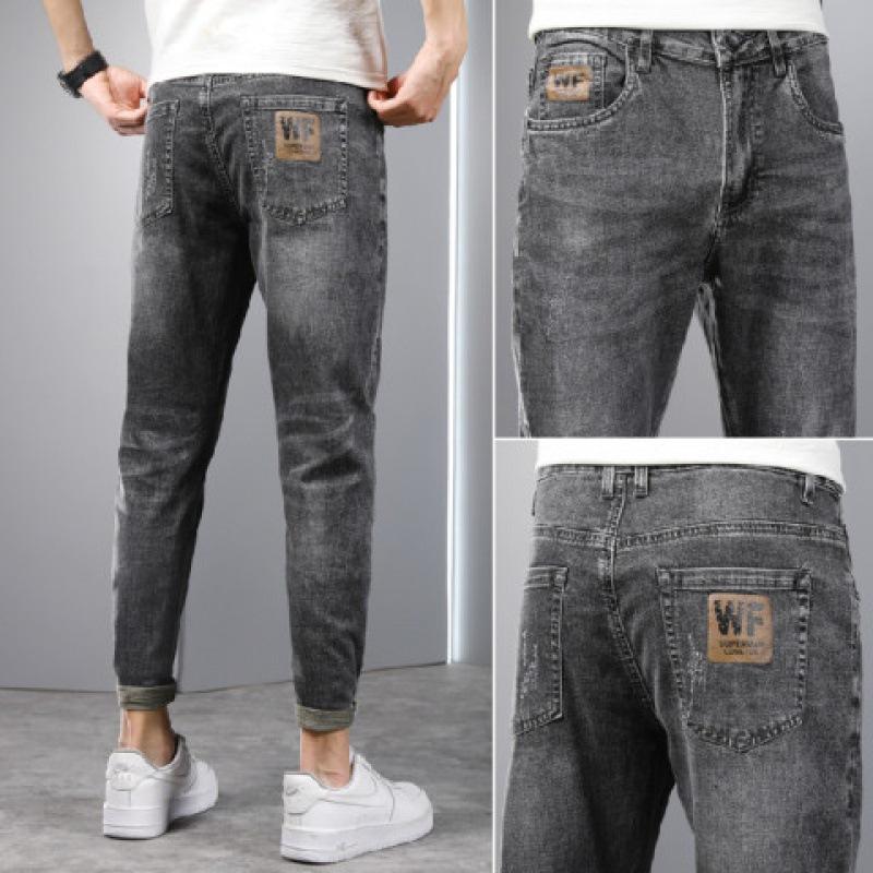 

JYL Men s elastic jeans knit classic youth multifunctional high-quality pants. 30 блаженніший кольору