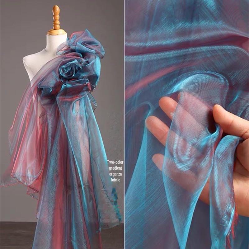 Two-Tone Encrypted Fantasy Organza: Stage Costumes, Wedding Decor, and Handmade Kindergarten Fabric