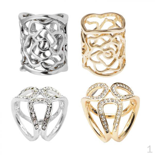 

4 штуки Трехцилиндровый узор «Роза» Пряжка Кольцо для шарфа Шелковый зажим Застежка