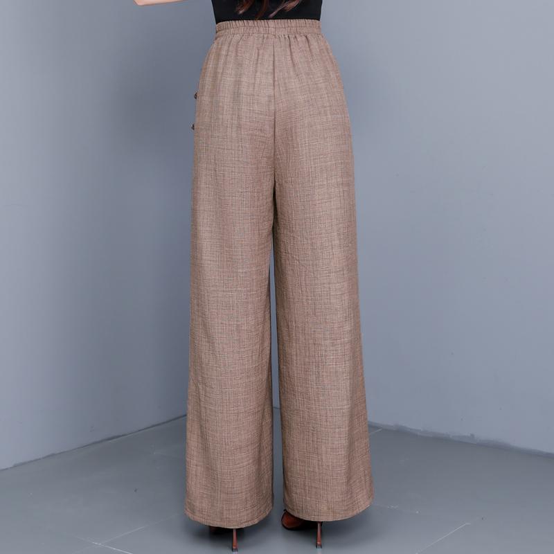 Casual Black Wide Leg Pants for Women Summer Clothes Plus Size High Waist Woman Trousers