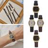 Square Minimalist Quartz Watch Women Petite Wrist Retro Synthetic Leather Strap
