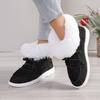 Large Size Cotton Shoes Women's Autumn and Winter New Round Head Lace-up Short Boots Plush Warm Fluffy Women's Shoes