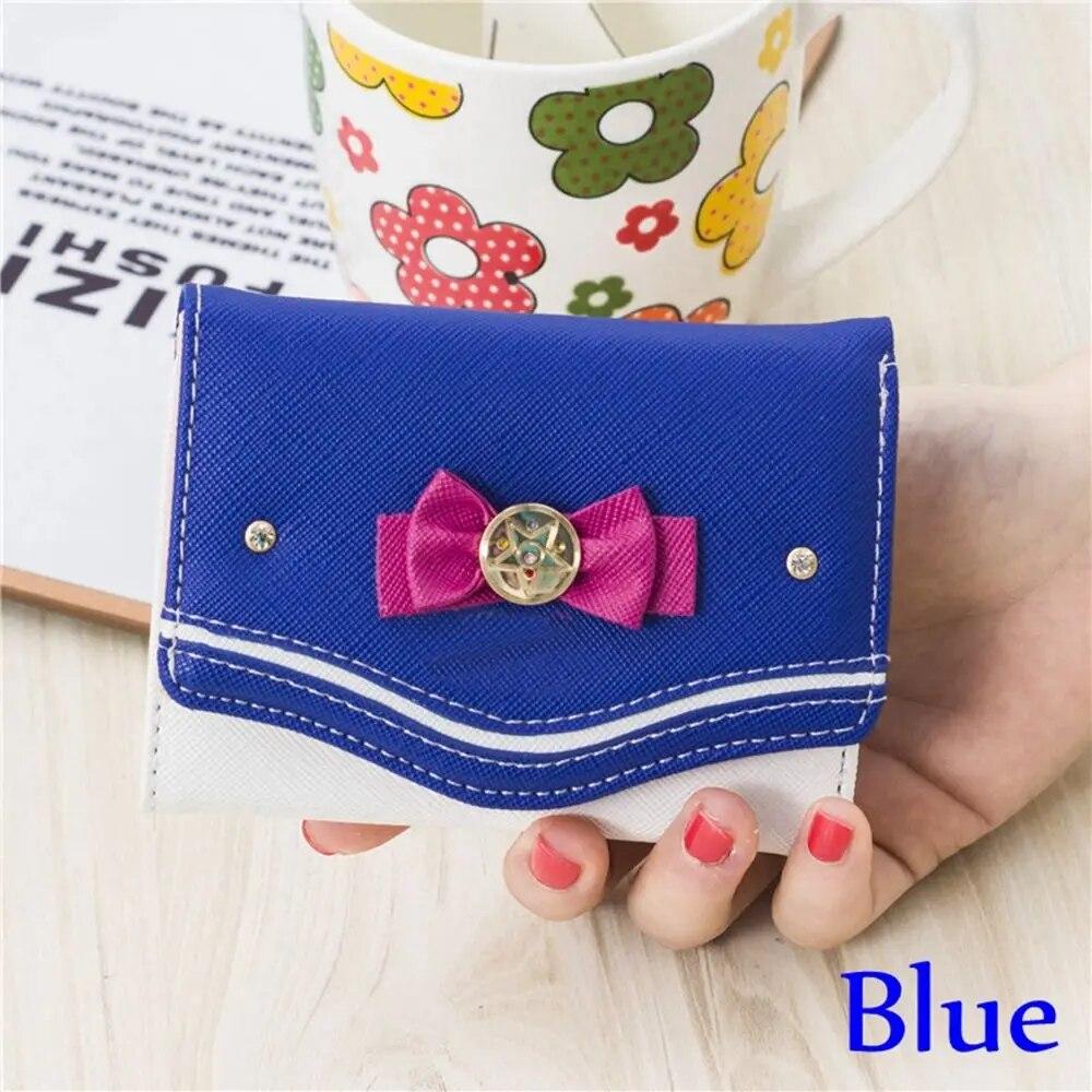 Candy Color Bow Damenmode Geldbörse PU Leder Karte Münzbörse