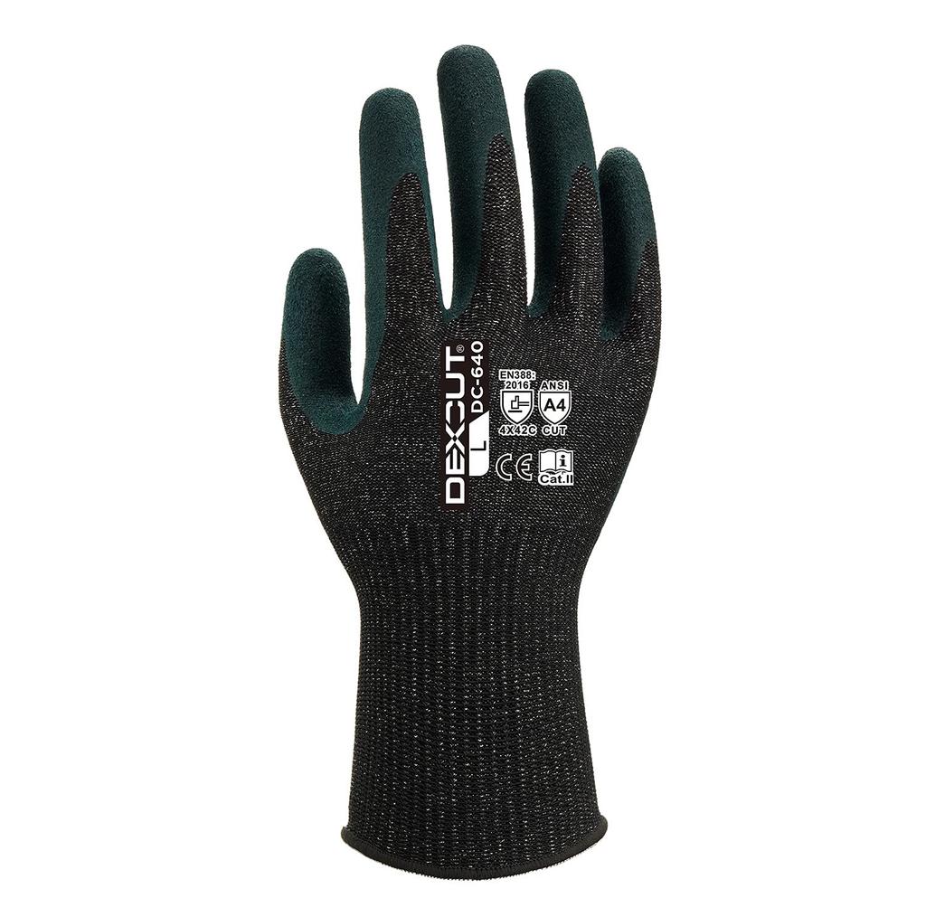 Weed DEXCUT Work Level Packaging Work Size L Black DC-640 Cut-Resistant Gloves, C, Thin, Gloves, Grip, Non-Slip, Nitrile, (1 Pair),