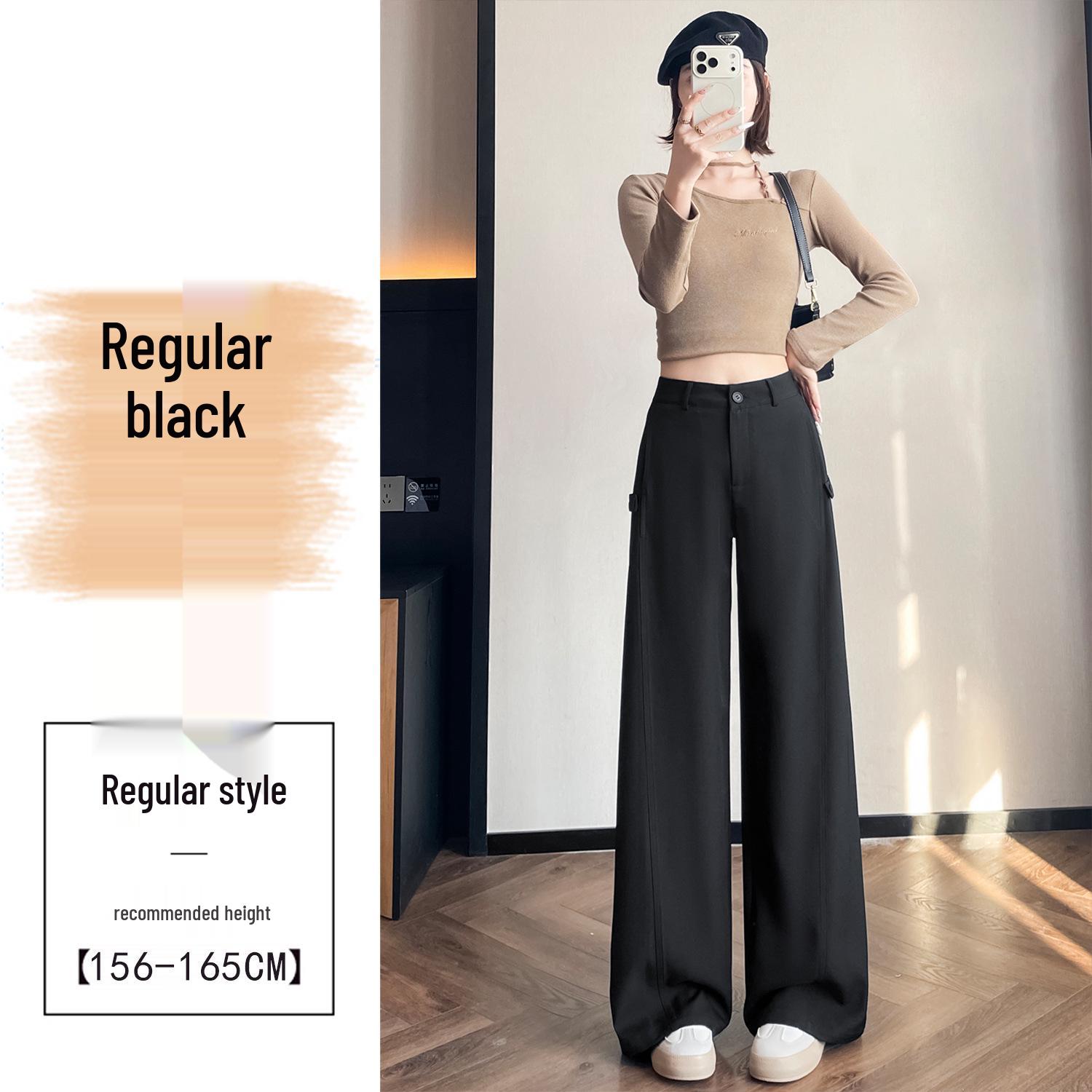 Apricot High-Waisted Loose Bell-Bottom Pants - 2026 Spring/Summer Collection L
