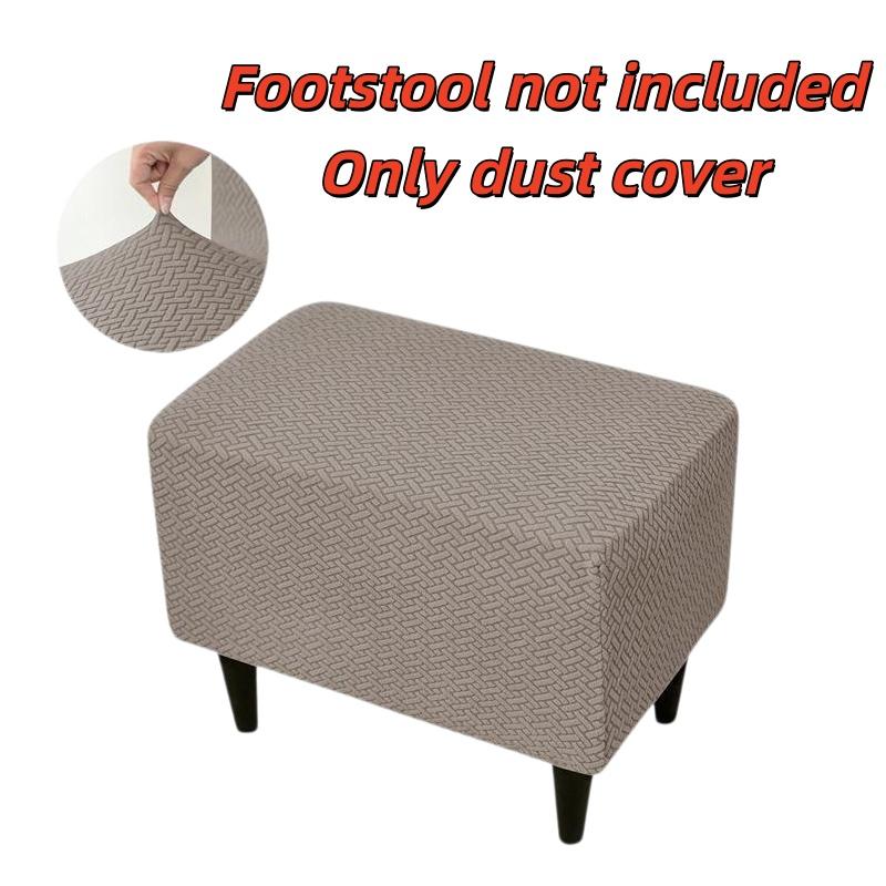 1Pcs Dust-Proof Footrest Protector Case Jacquard Ottoman Slipcovers Elastic All-Inclusive Footstool Pouf Covers For Living Room