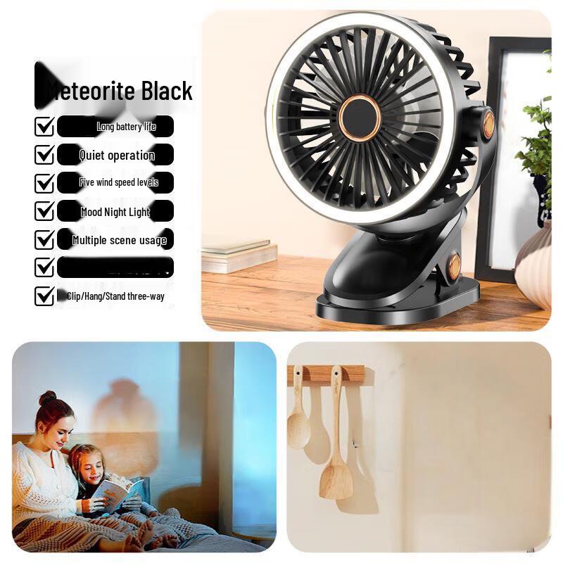 Yuanzu Silent 3-in-1 Rechargeable Clip-on Mini Fan