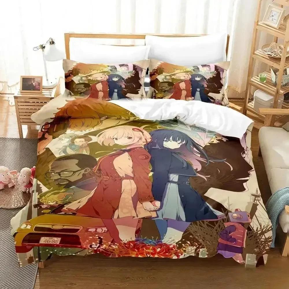 

Comforter New Anime Lycoris Recoil Bedding Set Printed With Bed Soft Single Double Queen Super King Size Boys Adult Comforter (quilt)-EU Single(135*200cm)3pcs