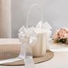 Flower Girl Baskets for Wedding,Ivory Flower Girl Basket With Pearl Handle ,Wedding Baskets for Flower Girls