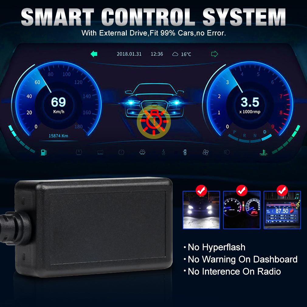 2Pcs 50000LM 4 Sides Canbus H7 Led Car Headlight Bulbs 140W 360 Turbo H11 H1 HB3 9005 HB4 9006 Copper Tube External Drive Auto Headlamp 6500K White