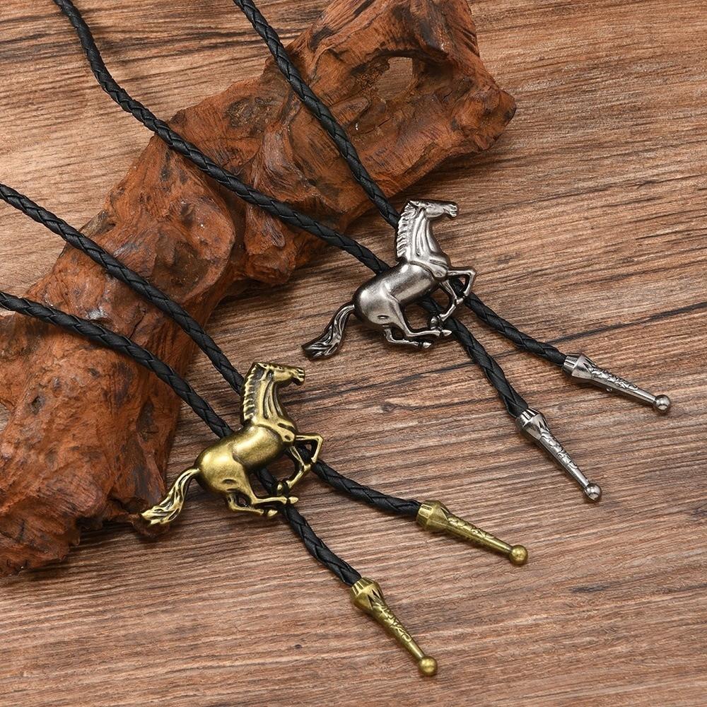 Western Cowboy Bolo Tie Personality Adjustable Rope Retro Alloy Bolo Tie Vintage Plating Retro Fashion Cowboy Rope