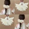 Eye Catching Lace Hairband Voluminous Double Layer Ruffled Concealed Elastic Hair Tie For Effortless Low Ponytails