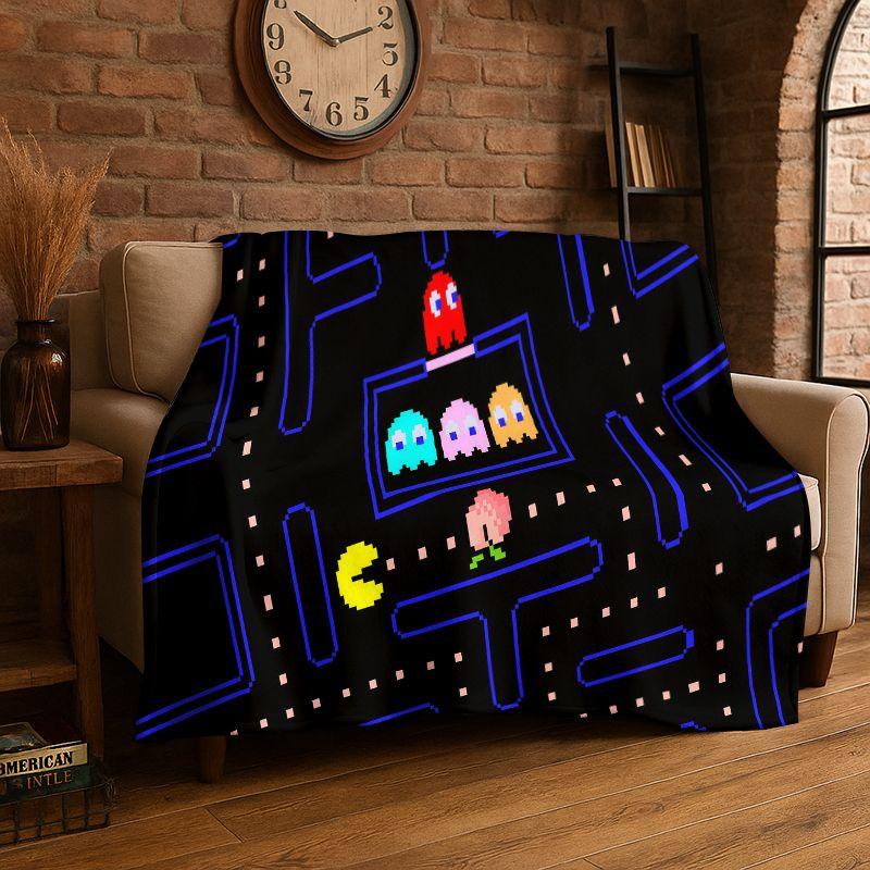 Retro P-Pacman Game Soft Flannel Throw Blanket,Cozy Blanket for Bed,Couch,Sofa,Bedroom,Living Room,Travel,Picnic  Camping