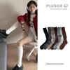 Plusox Women's Beige Cotton Over-the-Knee Warm Socks - Autumn/Winter Collection