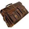 Men's Handcrafted MESSENGER BAG Genuine BROWN Leather LAPTOP SATCHEL TLF GIFT