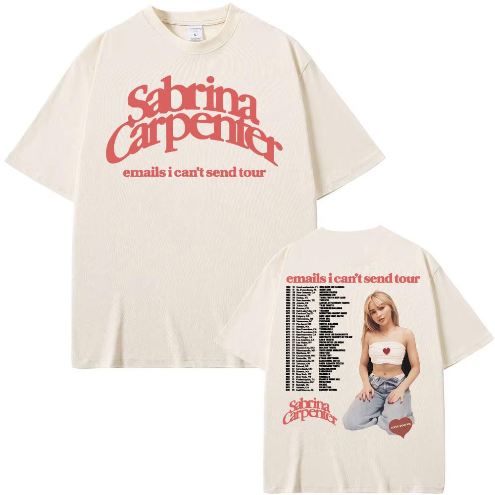 

Sabrina Carpenter Emails I Can t Send Tour Graphic T Shirt Men Women Clothing Fashion Aesthetic T-shirt Cotton Casual Loose Tees 4XL