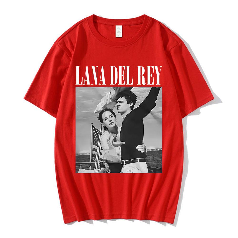 Rea 90-talssångerskan Lana Del Rey Ldr Segling Grafisk T-shirt Unisex Harajuku Herr Vintage Kortärmad T-shirt Oversized T-Shir