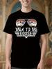 Talk To Me Goose Graphic Tshirt - Black with White Print