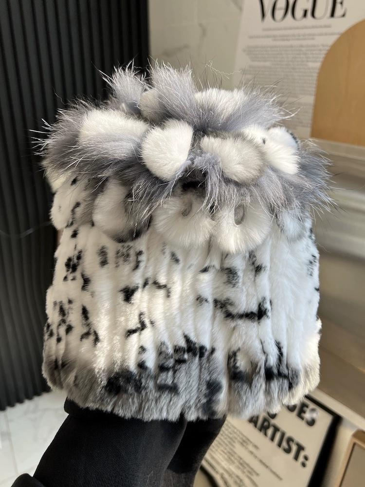 Hat Winter Women's Winter Fashion Rabbit Hair Baotou Hat Women's Youth Wool Thickened Warm Ear Protection Fur Ladies