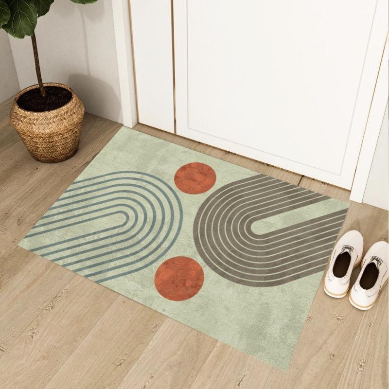 Minimalist Nordic Style Carpet Porch Living Room Entrance Door Mat Abstract Geometric Lines Bedroom Decoration Rug