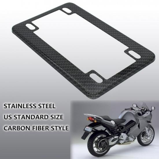 Black Motorcycle License Plate Frame - Metal UK
