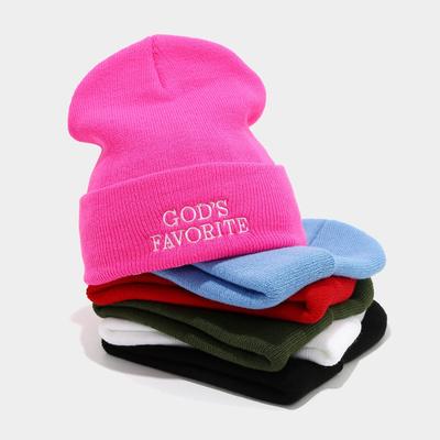 Outdoor Sports Fashion Knitted Hat Female Street Fashion Spice Girl Alphabet Wool Hat Couple Tide Hat Cold Hat Male