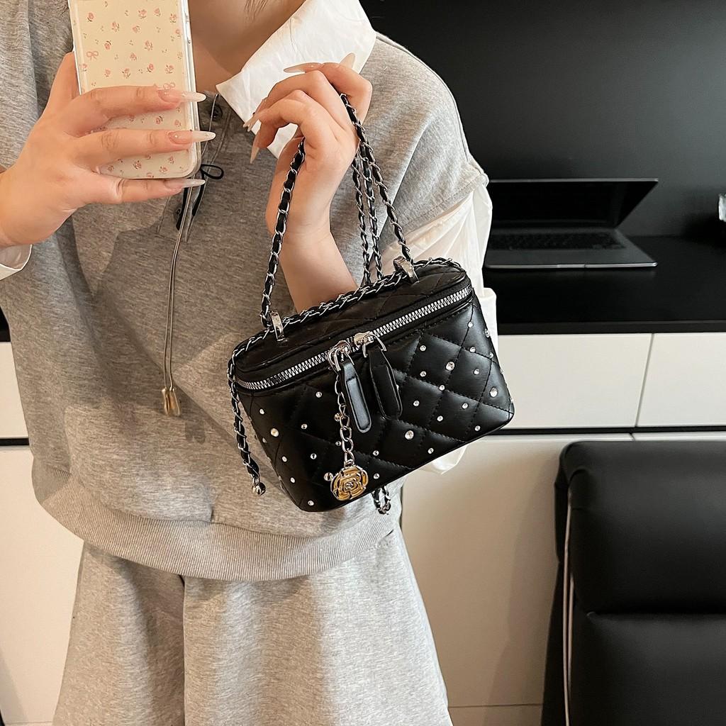 IELGY Diamond Chain Diamond Small Square Bag All-Match Shoulder Messenger Bag