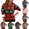 Sudadera con capucha y estampado navideño de manga larga informal a la moda para mujer