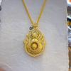 Color Preserved Diamond Studded Life's Four Beauties, Hollow Out Filigree, Rotating Gourd Pendant, Copper Gold Plated Gourd Pendant