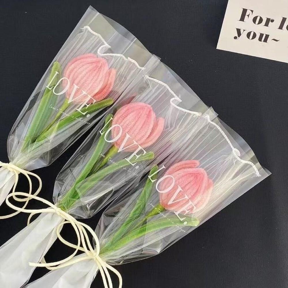Plush Tulip Twisting Rod Graduation Gifts Artificial Tulip Flower Sweet Flower Bouquet Bestie