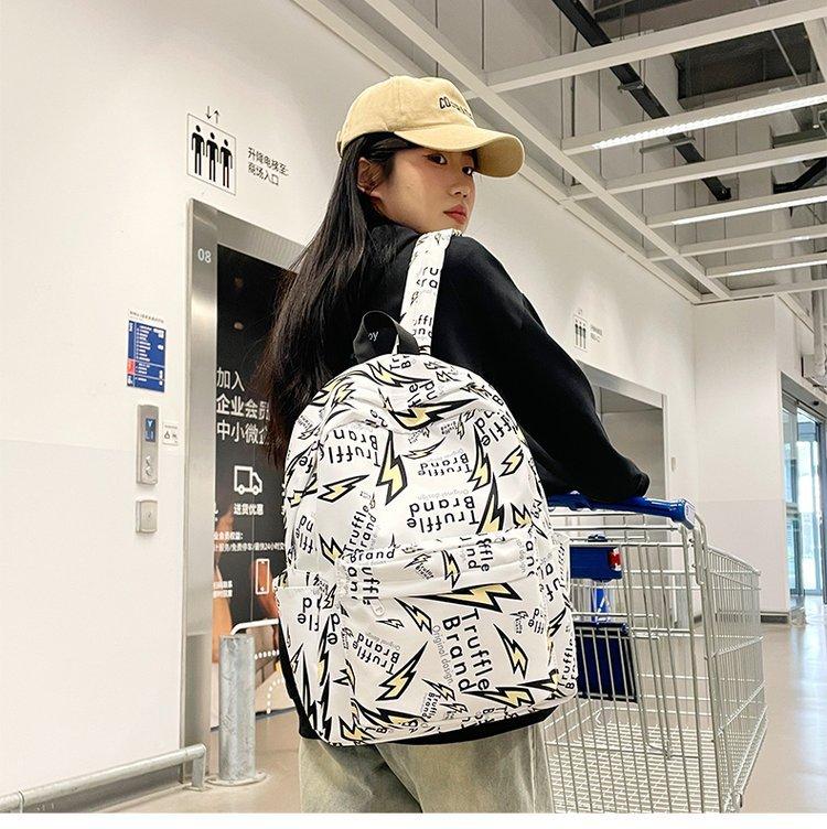 Schoolbag Korean version of the new large-capacity trend graffiti original style schoolbag, junior high school student, high school student, college