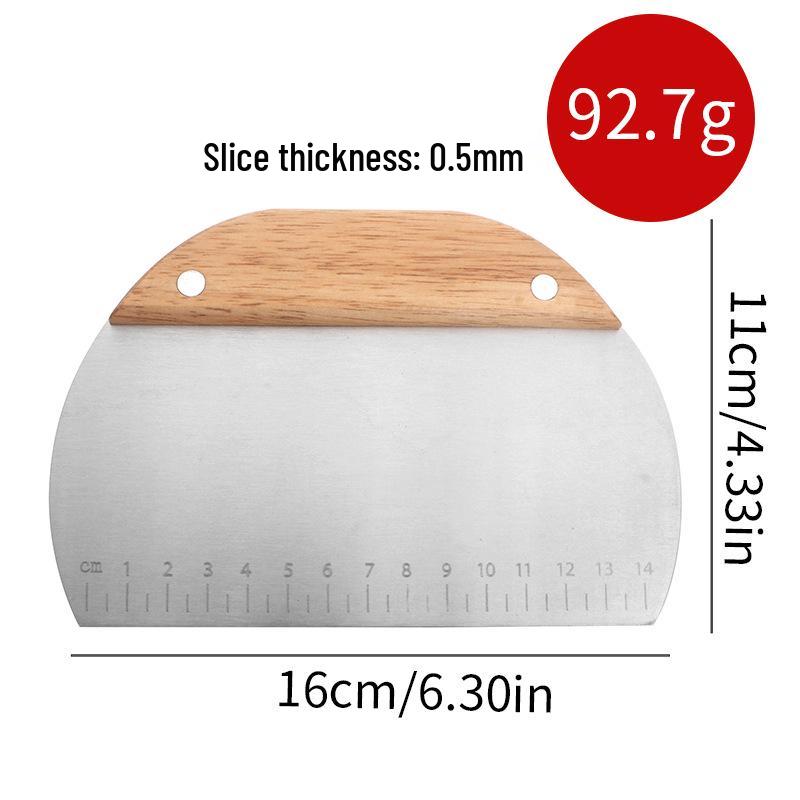 Stainless Steel Fry and Dough Cutter with Wooden Handle