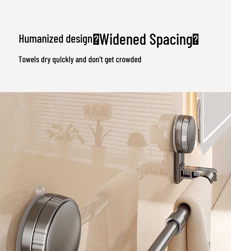 Retractable No-Drill Suction Cup Towel Rack for Bathroom and Toilet