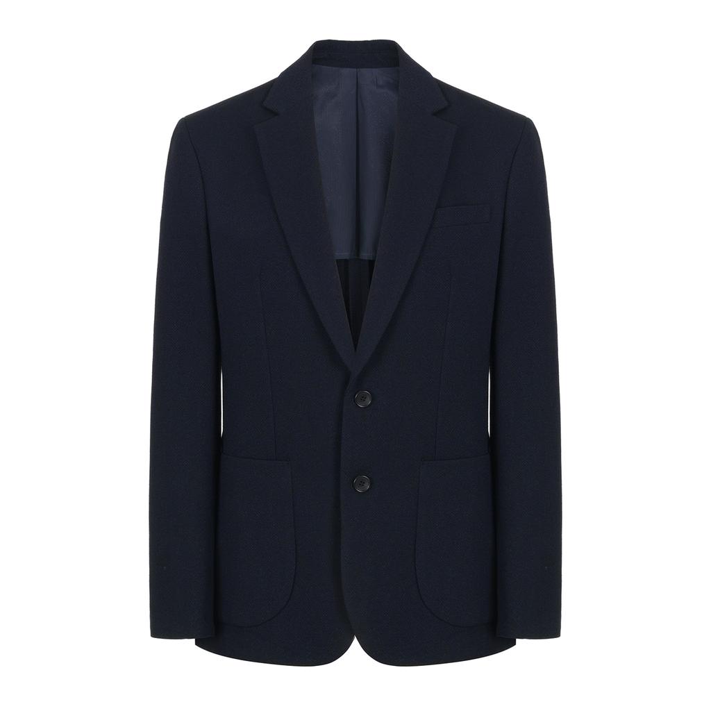 Bassohomme Wool Blended Jersey-Like Solid Jacket (Wsy1Js14A)