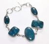 Decent Blue Apatite 925 Silver Plated Bracelet 9" Thank You Gift Trendy O7m47