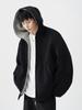 Men's Heavyweight Color Block Hoodie Jacket - Autumn/Winter Casual Thickened Double Zipper Cardigan