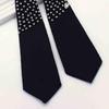Rhinestones Embellished Necktie for Women Men Student Elegant Pre Tied Adjustable Black Ties for Uniform School Shirt