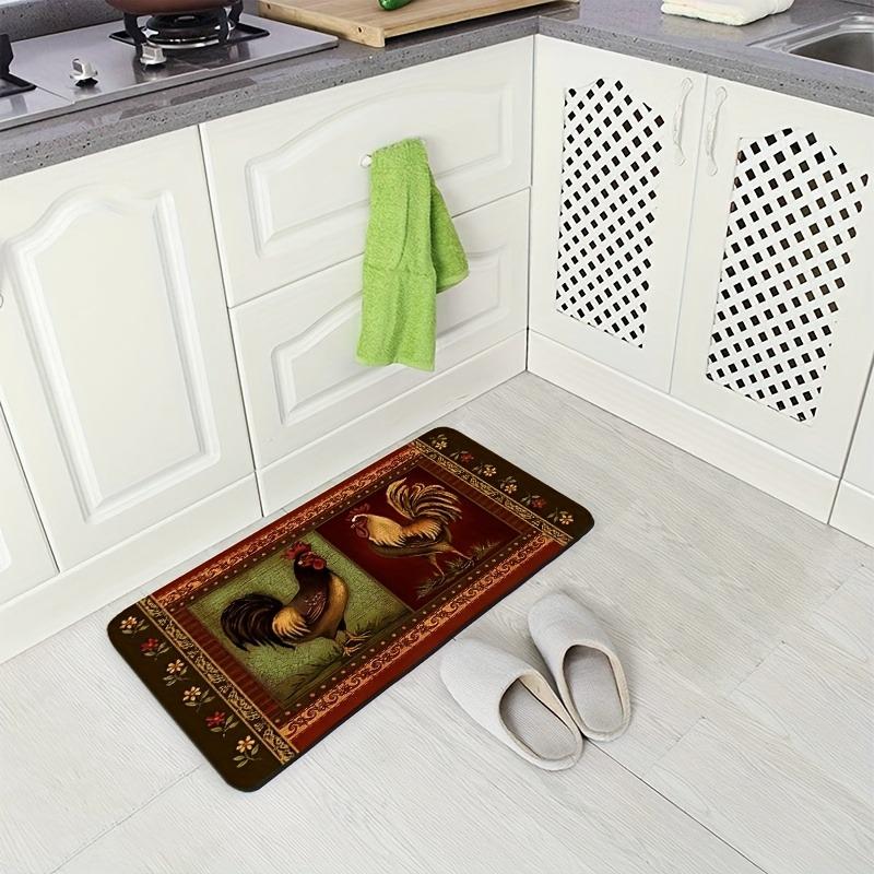 1PC Dew-Kissed Rose Kitchen Rug Non-Slip Door Mat Pop Design Bathroom Rug Bath Mat Carpet for Home Sink Laundry Ecoreeree