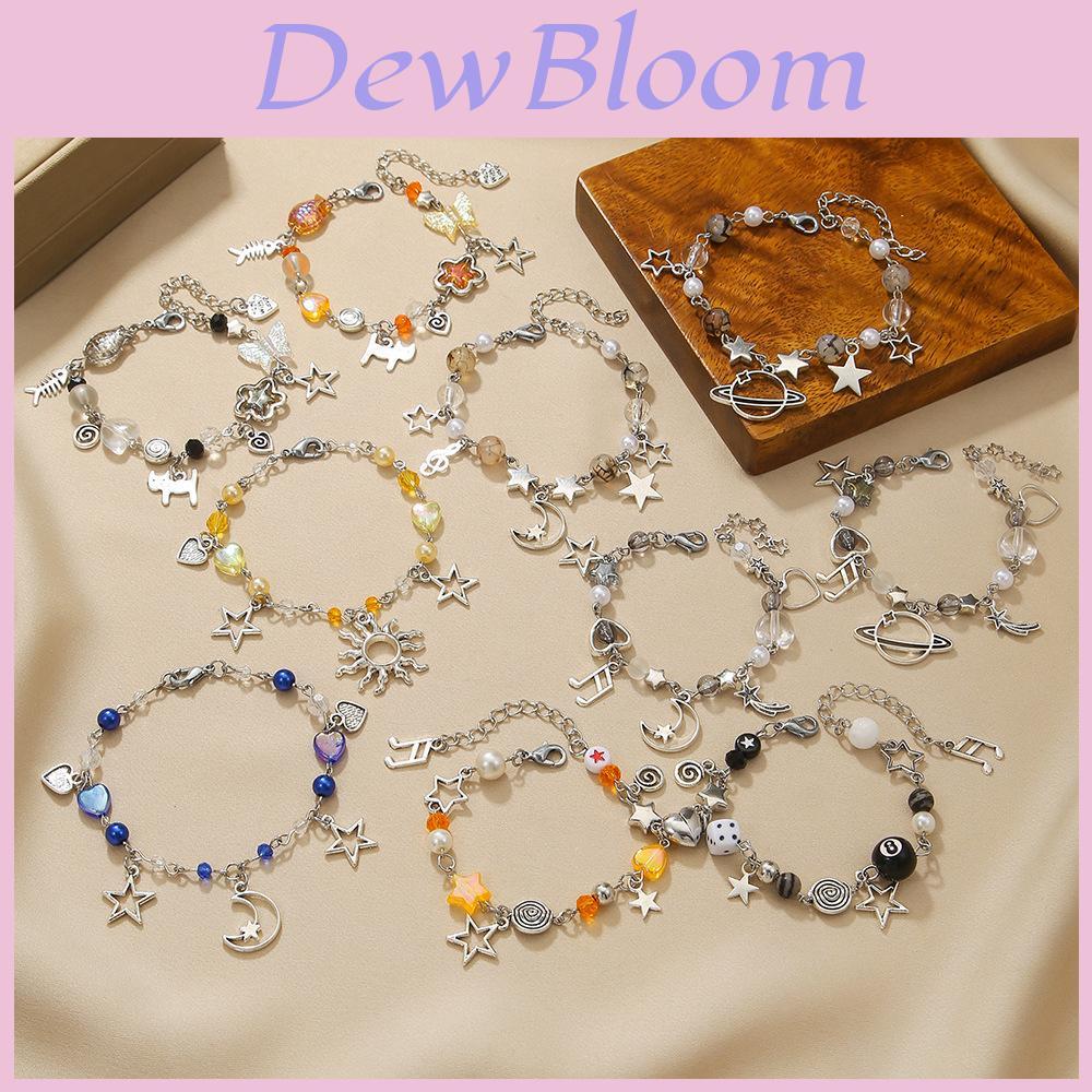 Punk Style Star Moon Sun Cat Pendant Bracelet For Couples And Friends