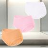 FINETOO 3Pcs/Set Women's Cotton Patchwork Lace Underwear Solid Color High Rise Ribbed Underpants Soft Breathable Panties Female Lingerie