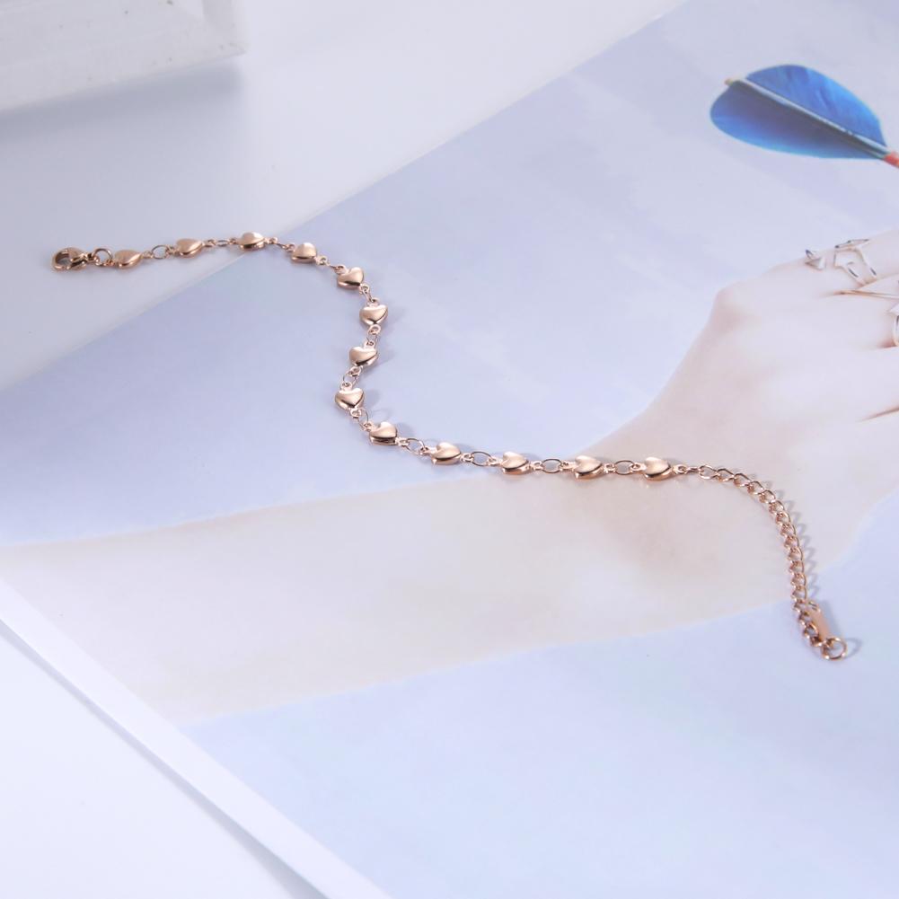 Gold Heart Chain Bracelet for Women Stainless Steel Adjustable Bracelets Summer Jewelry