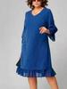 2025 European & American V-neck Chiffon Patchwork Dress for Women