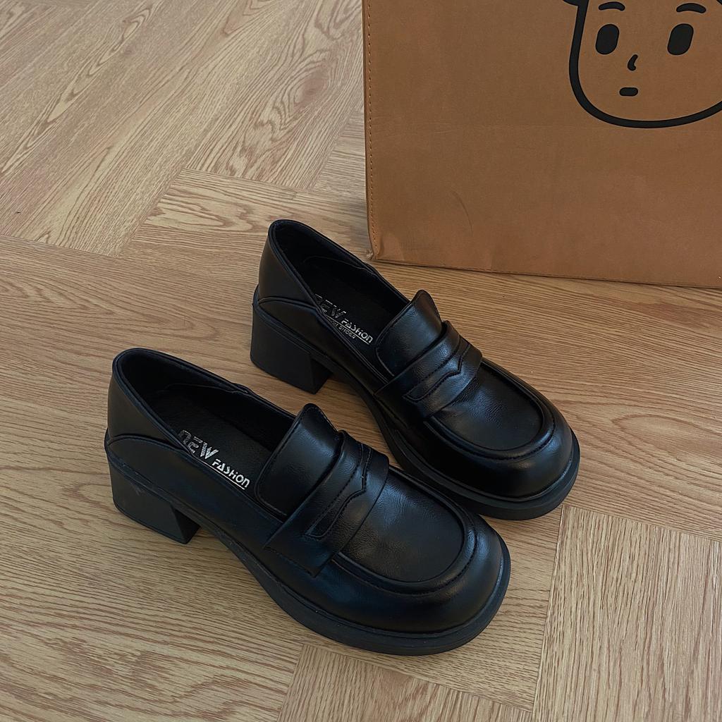 Height-increasing small leather shoes Mary Jane small leather shoes Loafers high heels Japanese shoes Mary Jane jk shoes uniform shoes middle heel