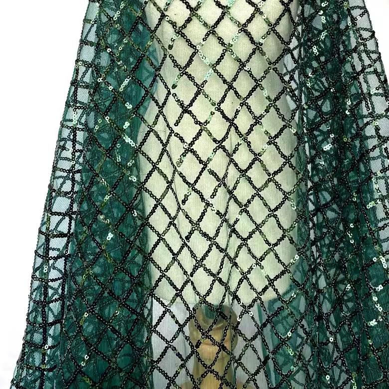 

Rhombus Square Grid Sequin Fabric for Evening Gowns and Costumes