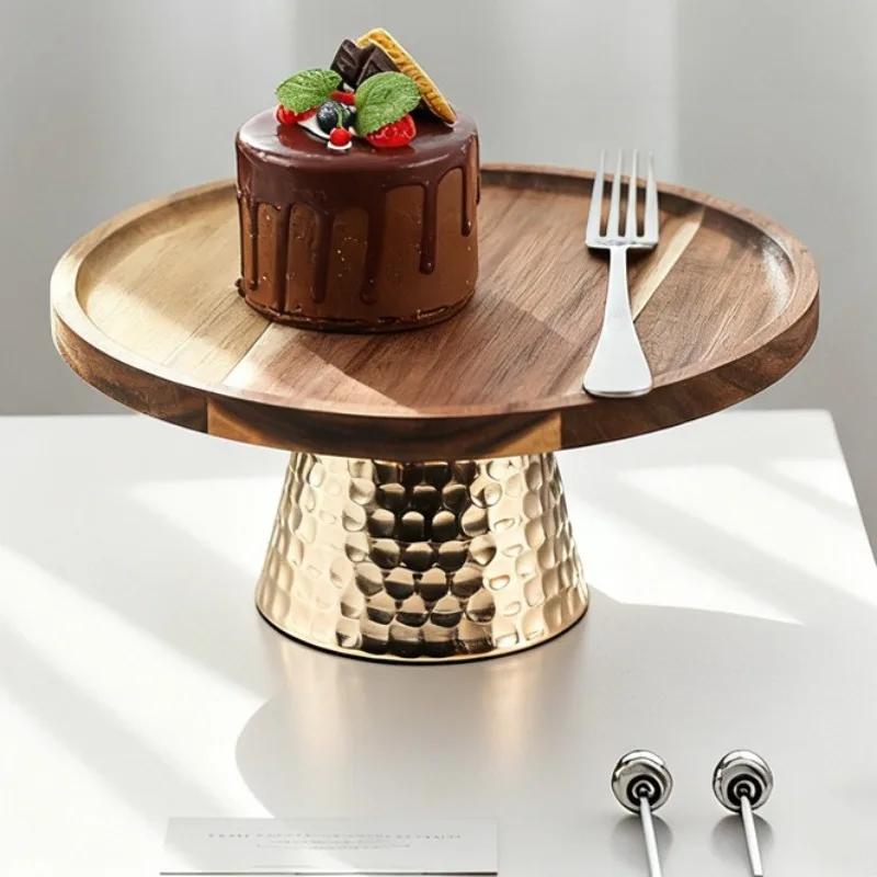Creative Wooden Fruit Plates Decorative Tray Cake Stand Sweet Plate Treat Dish Desserts Table Accessories Kitchen Utensils Bar T