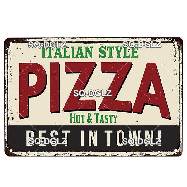 Italienische Pizza Vintage Metallschild Blechschild Vintage Dekoration Man Cave Plakette Hauswanddekoration Bar Schild Heimdekoration Poster