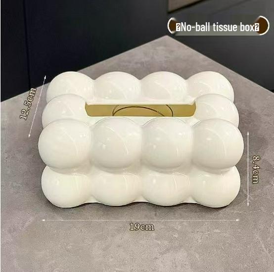 European Cream Marshmallow Tissue Box - Living Room/Dining Table Napkin Holder & Desktop Ornament